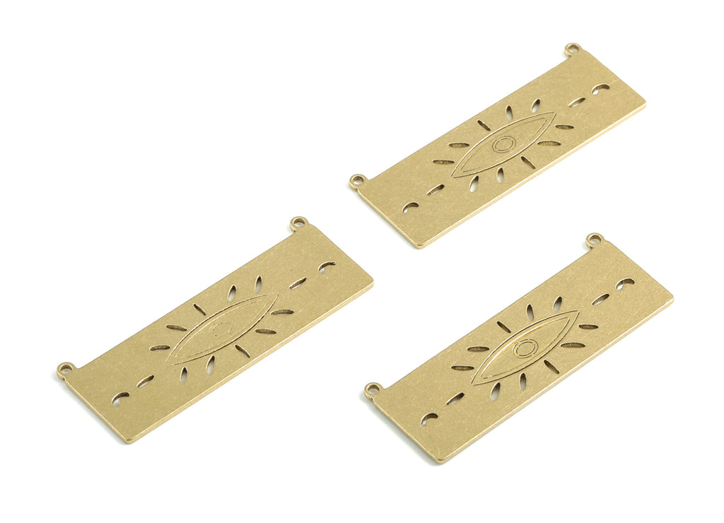 Brass Rectangle Earring Connector - Raw Brass Eye Earrings Connector - Earrings Finding - Jewelry Supplies - 38.55x14.39x0.82mm - PPM2921 - DOMEDBAZAAR