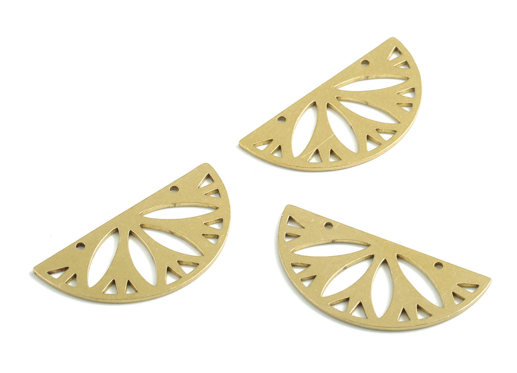 Brass Half Moon Earring Connector - Raw Brass Semi circle Earrings - Earrings Finding - Jewelry Supplies - 29.93x14.59x0.81mm - PPM2895 - DOMEDBAZAAR