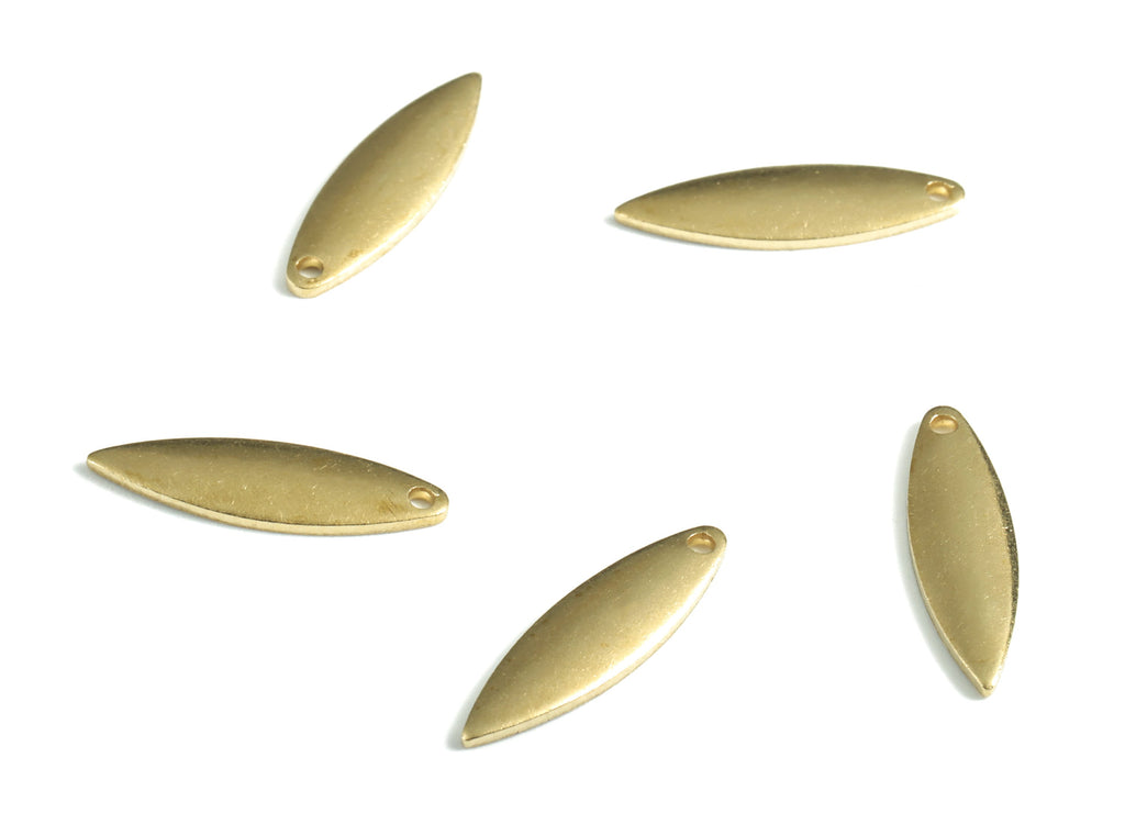 Brass Ellipse Earring Charms - Raw Brass Oval Earring - Earring Findings - Jewelry Supplies - 17.49x5.08x1.24mm - PP3576 - DOMEDBAZAAR
