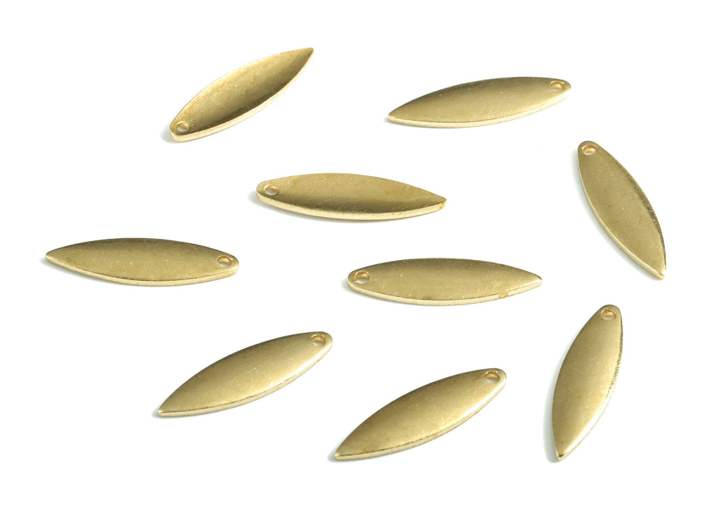 Brass Ellipse Earring Charms - Raw Brass Oval Earring - Earring Findings - Jewelry Supplies - 17.49x5.08x1.24mm - PP3576 - DOMEDBAZAAR