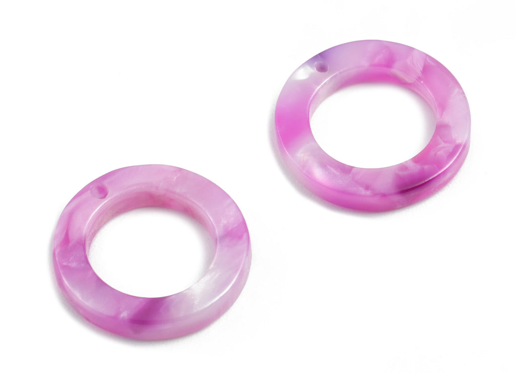 Acetate Hoop Earring Charms - Circle Shaped Pendant - Earring Findings - Jewelry Supplies - Color Code: A224 - 15x15x2.7mm - AC1152-A224 - DOMEDBAZAAR
