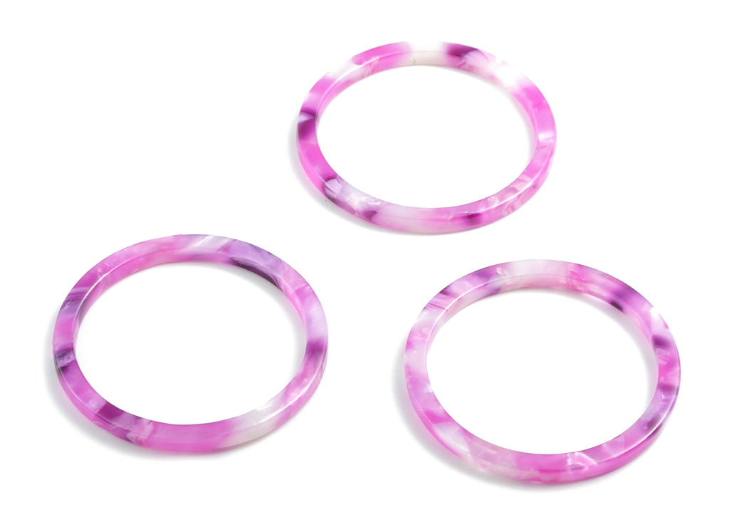Acetate Hoop Charms - Circle Earring and Pendant - Earring Findings - Jewelry Supplies - Color Code: A224 - 33.06x33.06x2.48mm - AC1043-A224 - DOMEDBAZAAR