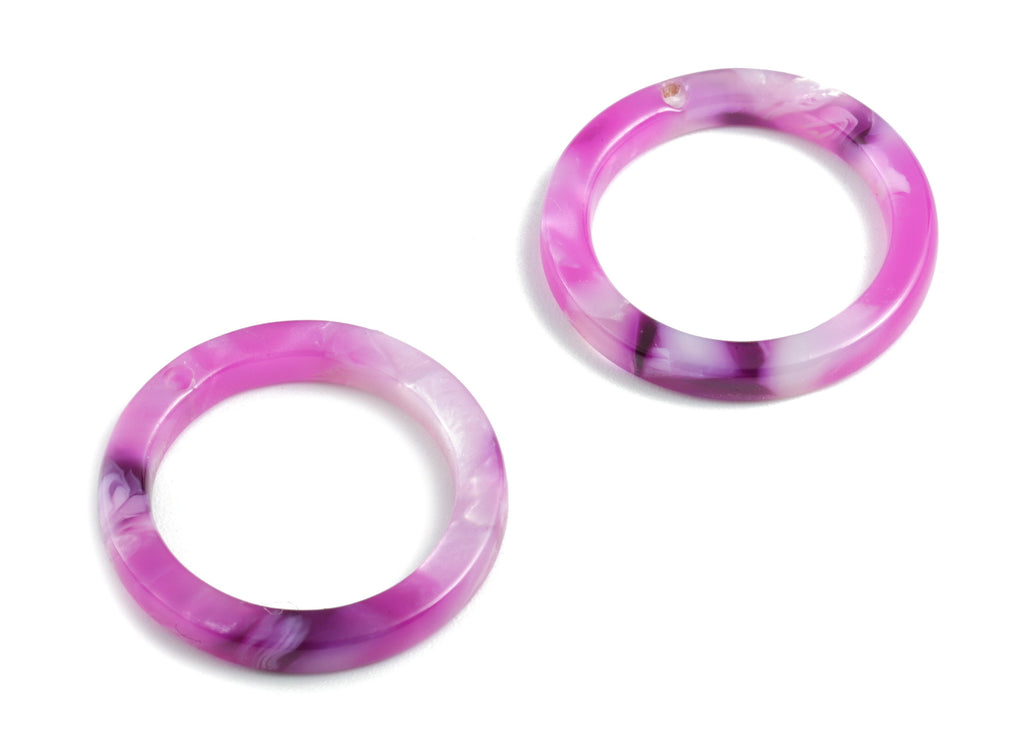 Acetate Hoop Earring Charm - Circle Round Pendant - Earring Findings - Jewelry Supplies - Color Code:A224 - 21.16x21.16x2.48mm - AC1153-A224 - DOMEDBAZAAR