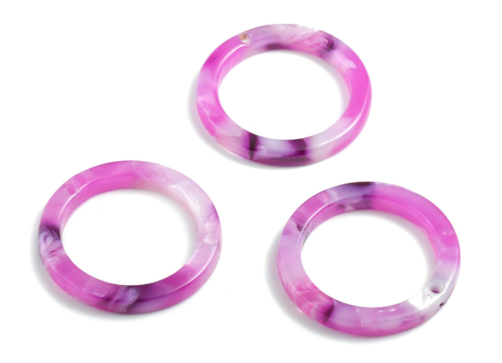 Acetate Hoop Earring Charm - Circle Round Pendant - Earring Findings - Jewelry Supplies - Color Code:A224 - 21.16x21.16x2.48mm - AC1153-A224 - DOMEDBAZAAR