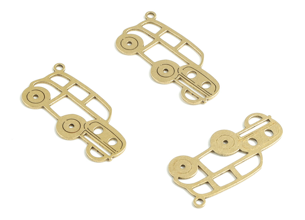 Brass Car Earring Charms - Raw Brass Car Pendant - Earrings Finding - Jewelry Supplies - 24.96x12.28x0.6mm - PPM3153 - DOMEDBAZAAR