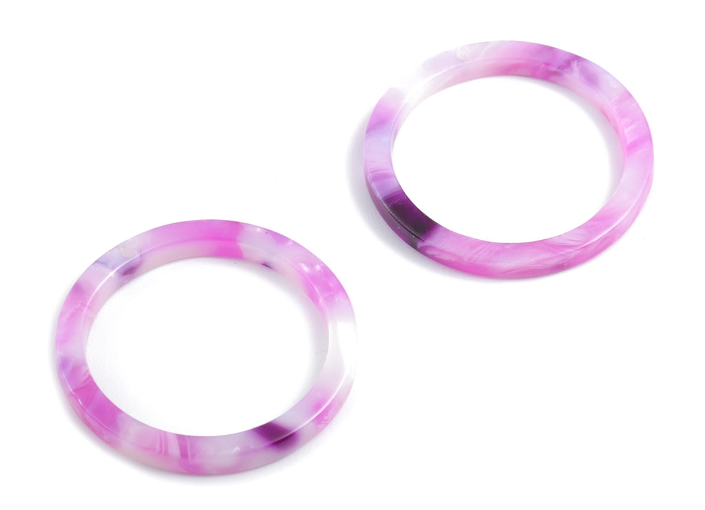 Acetate Hoop Charms - Circle Earrings and Pendant - Earring Findings - Jewelry Supplies - Color Code: A224 - 27.2x27.2x2.5mm - AC1154-A224 - DOMEDBAZAAR