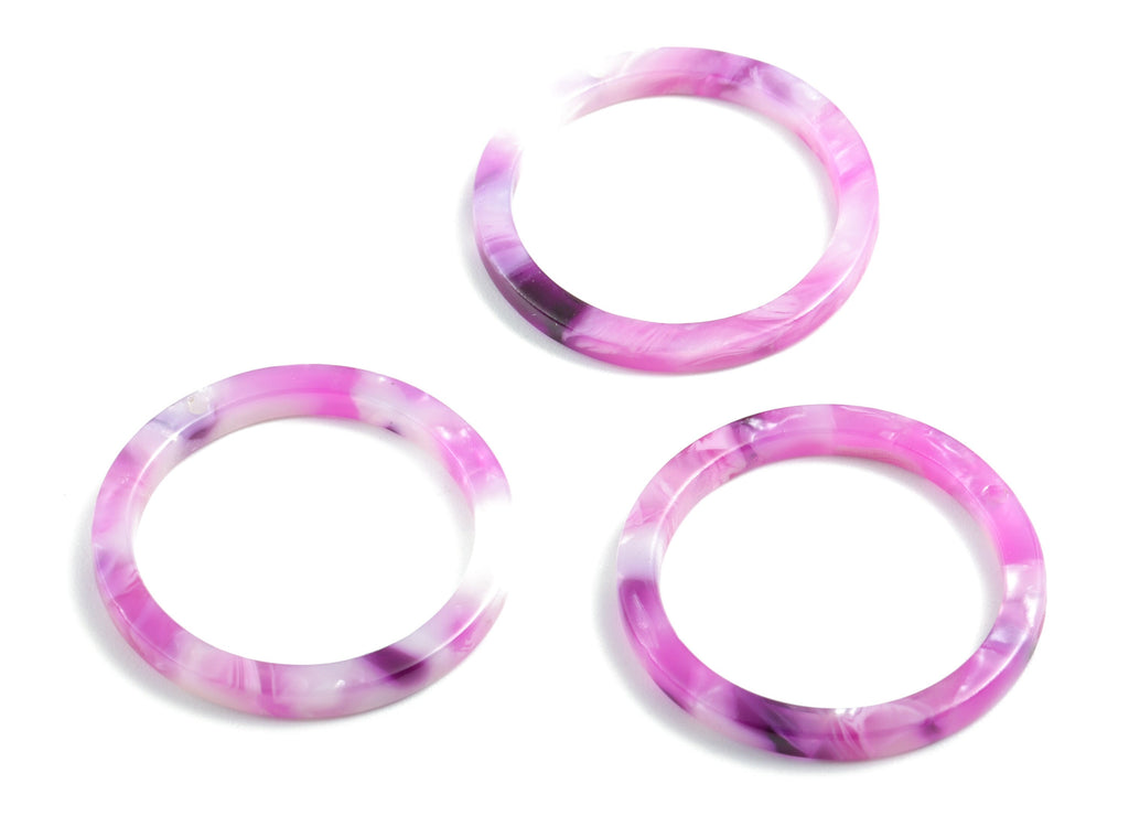 Acetate Hoop Charms - Circle Earrings and Pendant - Earring Findings - Jewelry Supplies - Color Code: A224 - 27.2x27.2x2.5mm - AC1154-A224 - DOMEDBAZAAR