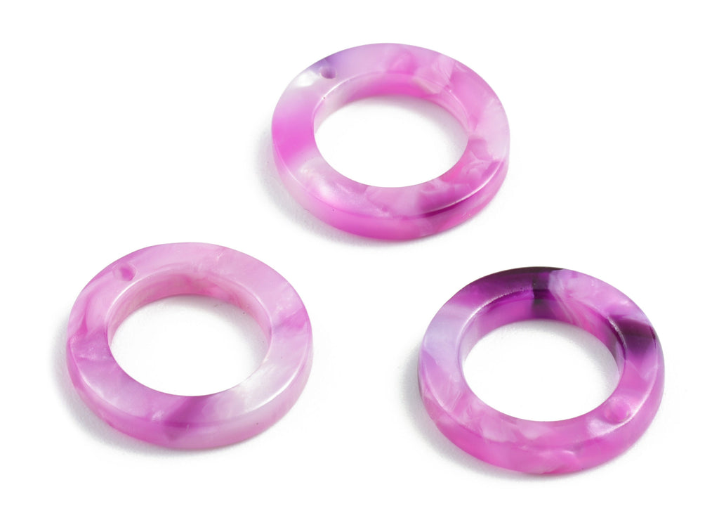 Acetate Hoop Earring Charms - Circle Shaped Pendant - Earring Findings - Jewelry Supplies - Color Code: A224 - 15x15x2.7mm - AC1152-A224 - DOMEDBAZAAR