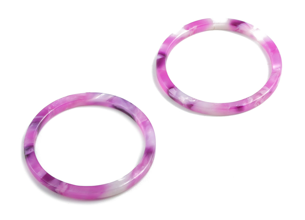Acetate Hoop Charms - Circle Earring and Pendant - Earring Findings - Jewelry Supplies - Color Code: A224 - 33.06x33.06x2.48mm - AC1043-A224 - DOMEDBAZAAR