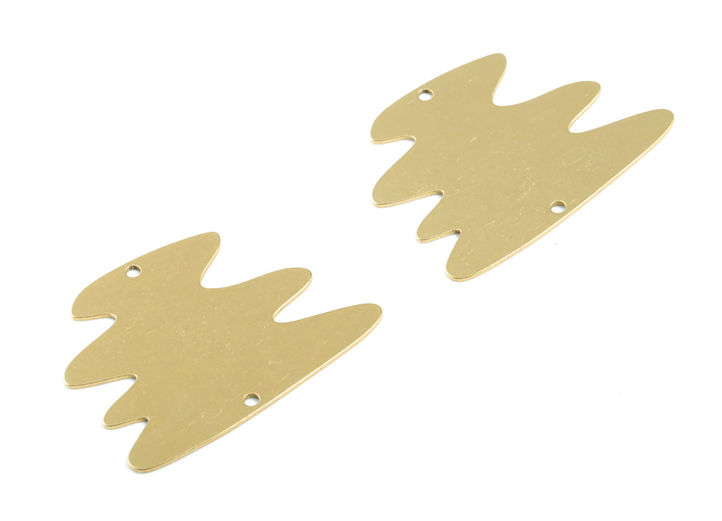 Personalized stamping blank - Brass Cloud Waves Earring Charms - Raw Brass Cloud Pendant - Earrings Finding  - 30.04x23.41x0.58mm - PPM3404 - DOMEDBAZAAR