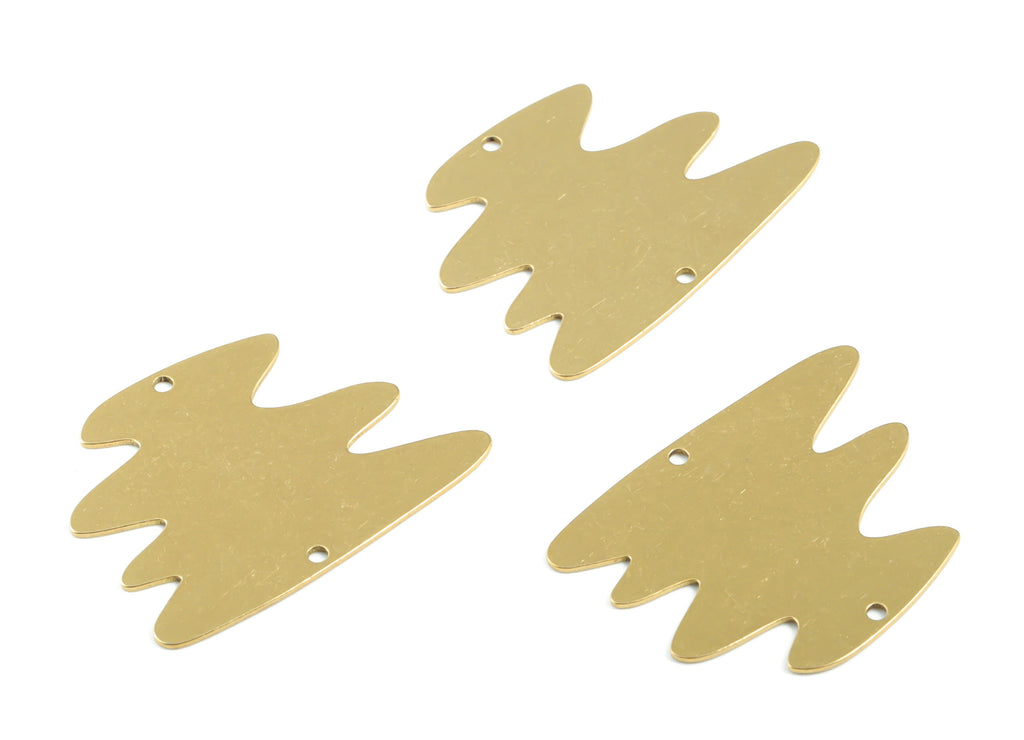 Personalized stamping blank - Brass Cloud Waves Earring Charms - Raw Brass Cloud Pendant - Earrings Finding  - 30.04x23.41x0.58mm - PPM3404 - DOMEDBAZAAR