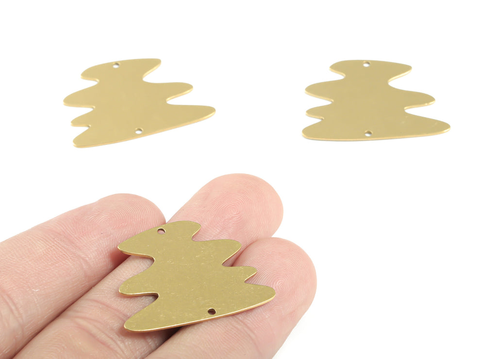 Personalized stamping blank - Brass Cloud Waves Earring Charms - Raw Brass Cloud Pendant - Earrings Finding  - 30.04x23.41x0.58mm - PPM3404 - DOMEDBAZAAR