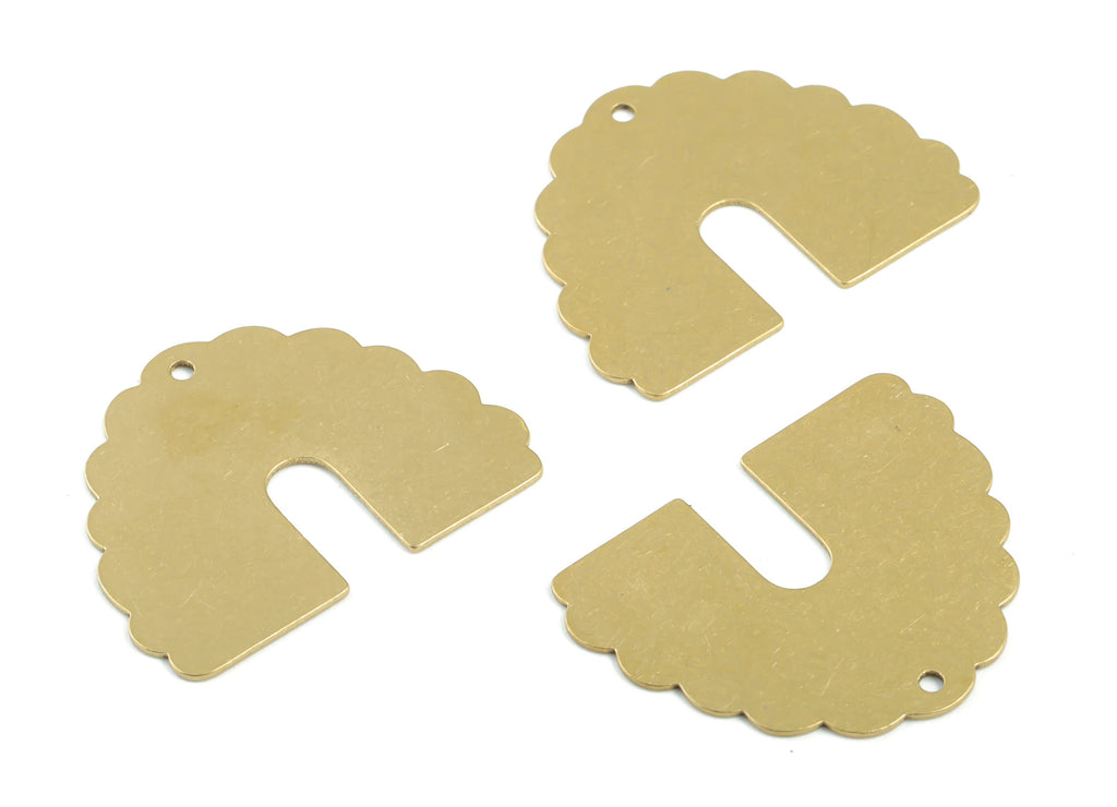 Personalized stamping blank - Brass Semi Circle Earring Charms - Raw Brass Half Moon Pendant - Earrings Finding - 30x23.33x0.58mm - PPM3439 - DOMEDBAZAAR