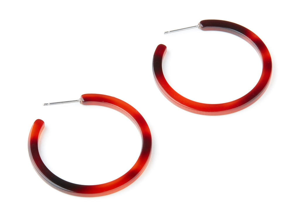 Open Hoop Earrings Stud - 1.5 inch Hoop Earring - Acetate Round Earring Post - Open Circle - 38x38x2.7mm - AC1173M - DOMEDBAZAAR