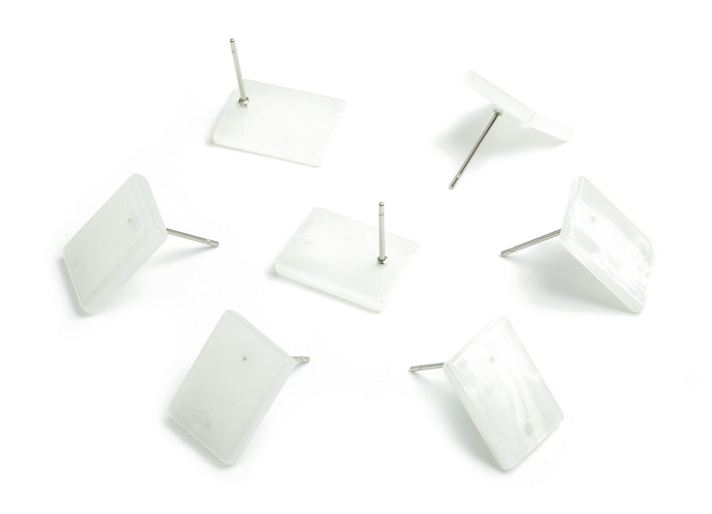 Acetate Rectangle Earring Stud - Rectangle Earring Post - Surgical Stud - Jewelry Supplies - Color Code: A520 - 15.5x11.8x2mm - AC1663-A520 - DOMEDBAZAAR