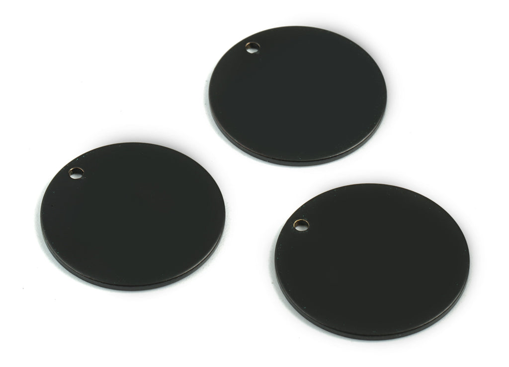 Personalized stamping blank - Black  Circle Earring Charms - Brass Black  Round Charm - Earring Findings - 21x21x1mm - PP1881B - DOMEDBAZAAR
