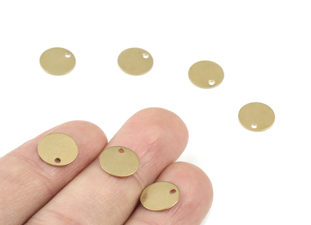 Personalized stamping blank - Brass Mini Coin Stamping Blank - Raw Brass Mini Round Earring Charms and Pendant  - 10x10x0.49mm - PP3605 - DOMEDBAZAAR