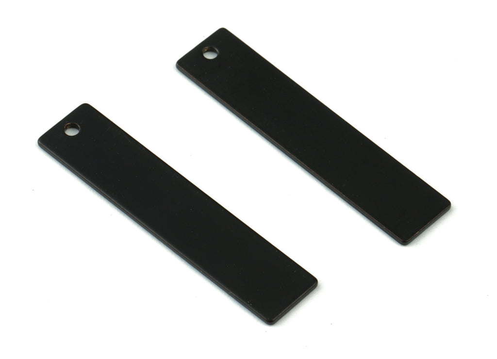 Personalized stamping blank - Black Bar Rectangle Pendant Brass Black Long Rectangle Earring Charms - 32x7x0.8mm - PP2542B - DOMEDBAZAAR