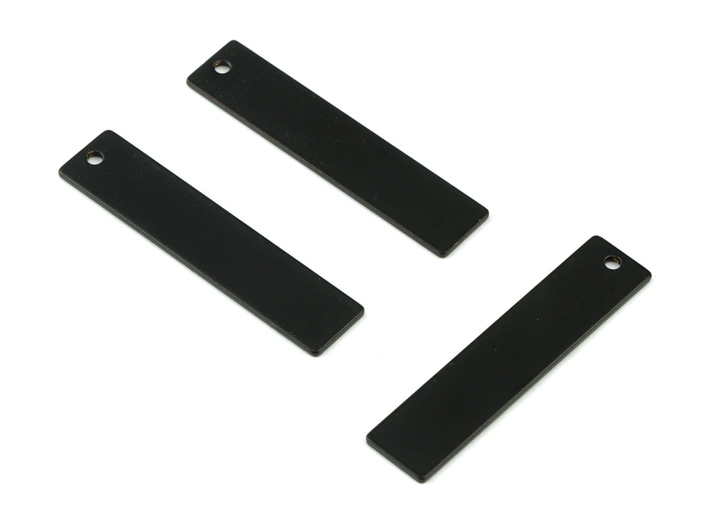 Personalized stamping blank - Black Bar Rectangle Pendant Brass Black Long Rectangle Earring Charms - 32x7x0.8mm - PP2542B - DOMEDBAZAAR