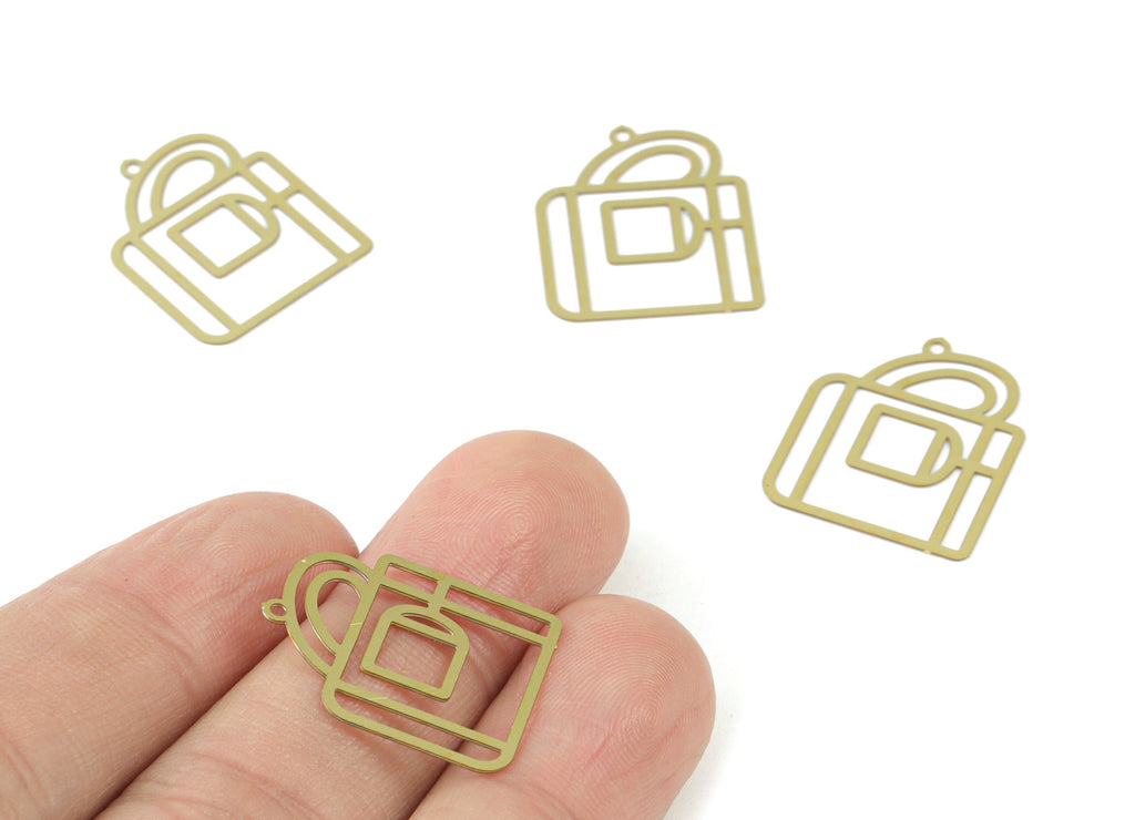 Brass Cup Earring Charms - Raw Brass Cup Earrings - Earring Findings - Jewelry Supplies - 21.82x18.28x0.28mm - JJC12007 - DOMEDBAZAAR