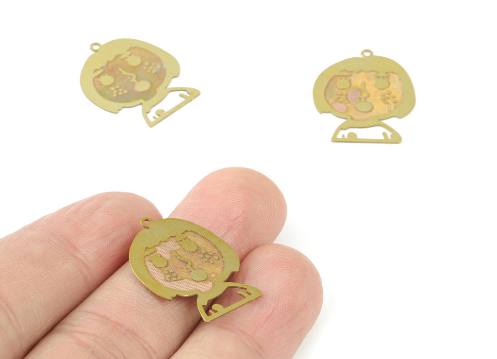 Brass Child Earring Charms - Raw Brass Girl Pendant - Earring Findings - Jewelry Supplies - 23.61x18.72x0.29mm - JJC11999 - DOMEDBAZAAR