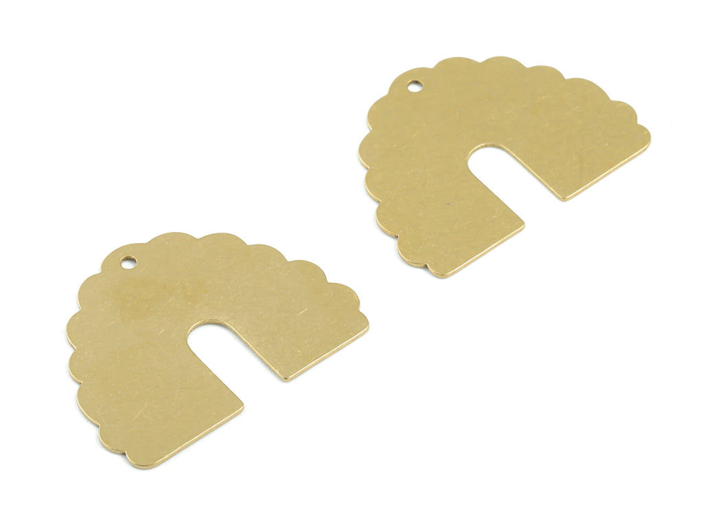 Personalized stamping blank - Brass Semi Circle Earring Charms - Raw Brass Half Moon Pendant - Earrings Finding - 30x23.33x0.58mm - PPM3439 - DOMEDBAZAAR