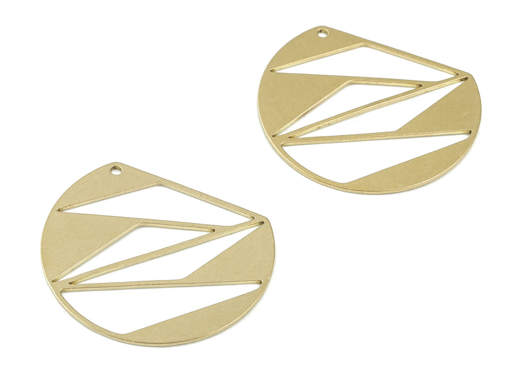 Brass Geometric Earring Charms -Raw Brass Geometric Pendant - Earrings Finding - Jewelry Supplies - 35x29x0.9mm - PPM3458 - DOMEDBAZAAR