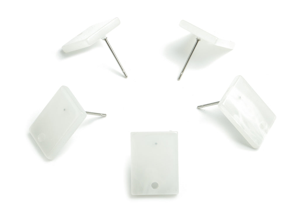 Acetate Rectangle Earring Stud - Rectangle Earring Post - Surgical Stud - Jewelry Supplies - Color Code: A520 - 15.5x11.8x2mm - AC1663-A520 - DOMEDBAZAAR