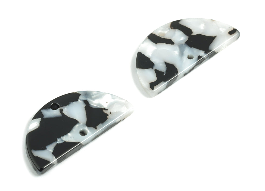 Acetate Semi circle Connectors Charms - 2 Holes Semi circle Earrings - Earring Findings - Color Code:A15 - 29.1x14.6x2.58mm - AC1061-A15 - DOMEDBAZAAR