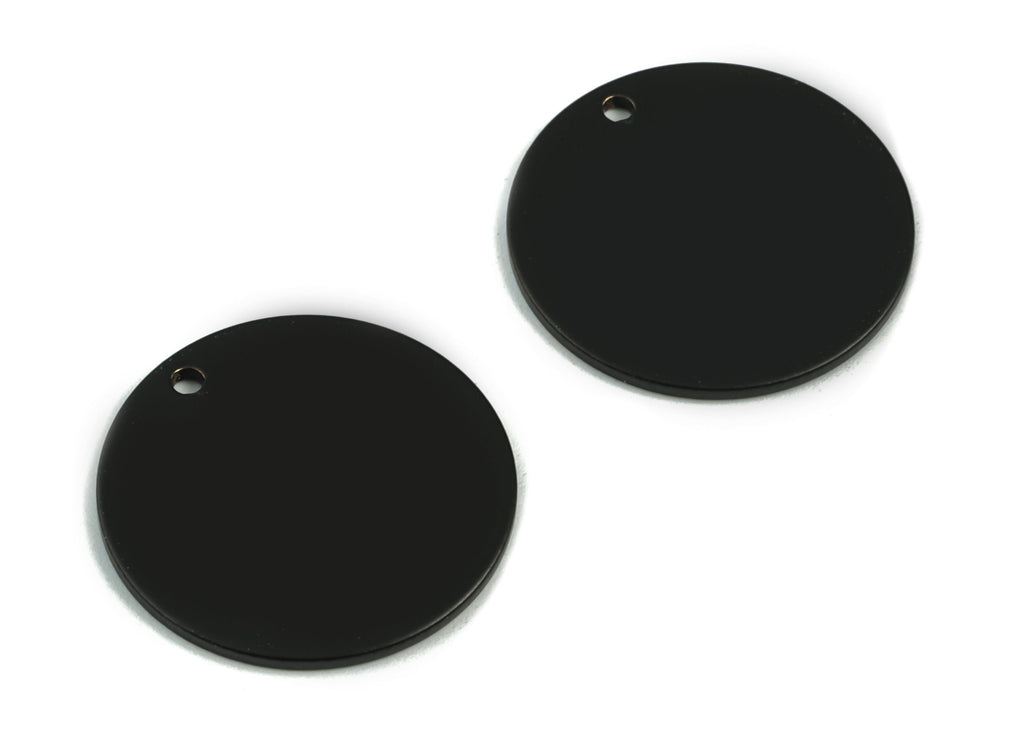 Personalized stamping blank - Black  Circle Earring Charms - Brass Black  Round Charm - Earring Findings - 21x21x1mm - PP1881B - DOMEDBAZAAR