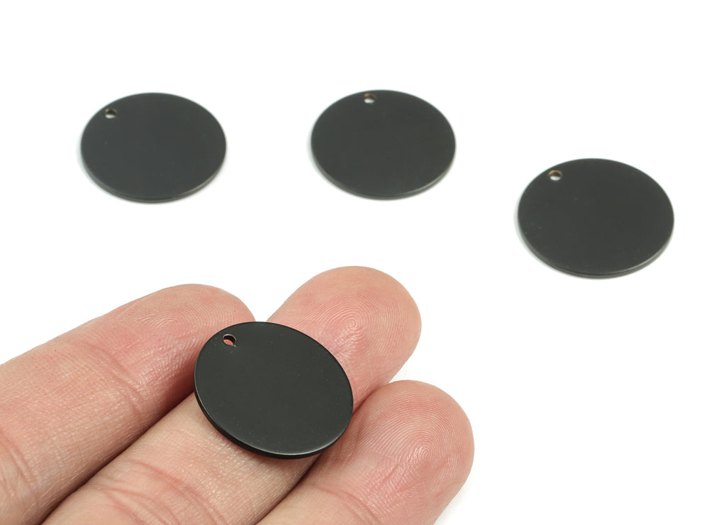 Personalized stamping blank - Black  Circle Earring Charms - Brass Black  Round Charm - Earring Findings - 21x21x1mm - PP1881B - DOMEDBAZAAR