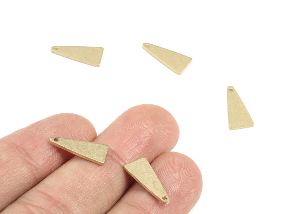 Personalized stamping blank - Brass Triangle Earring Charms - Raw Brass Triangle Pendant - Earring Findings  - 15x6.96x0.96mm - PP3607 - DOMEDBAZAAR