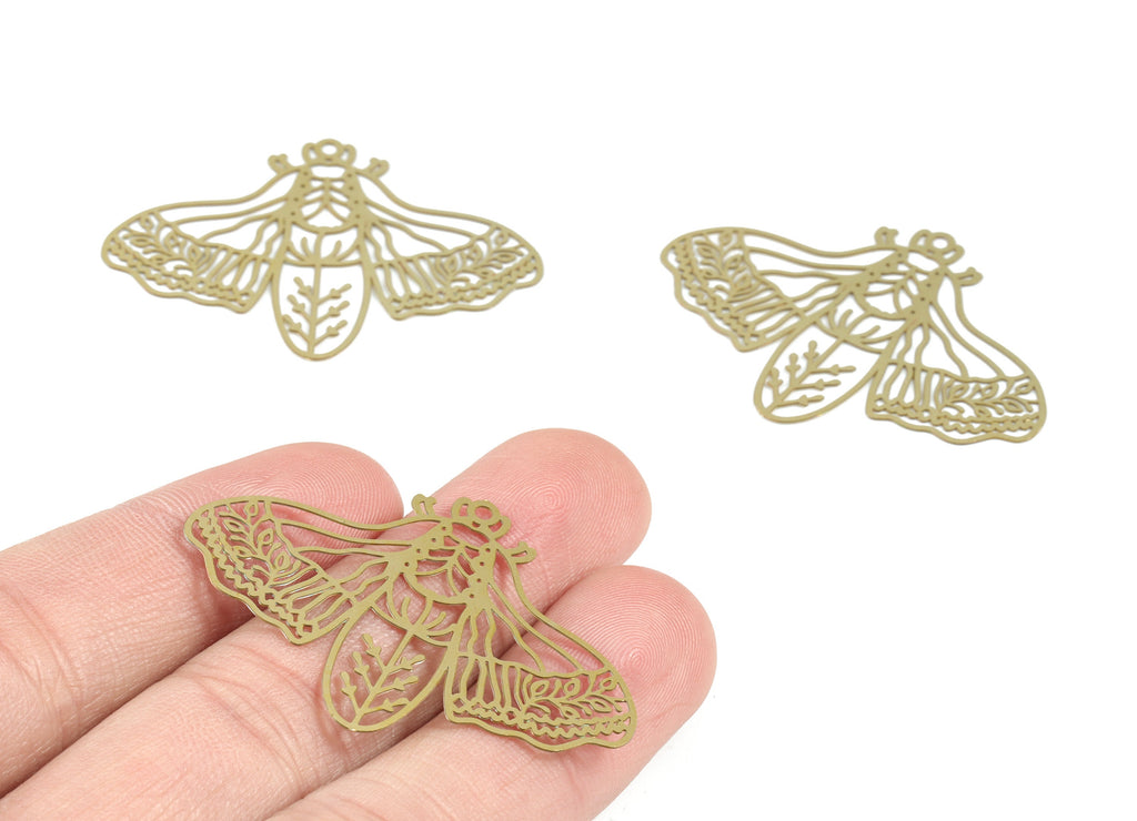 Brass Butterfly Earring Charms - Raw Brass Butterfly Pendant - Earring Findings - Jewelry Supplies - 44.46x31.82x0.28mm - JJB6525 - DOMEDBAZAAR