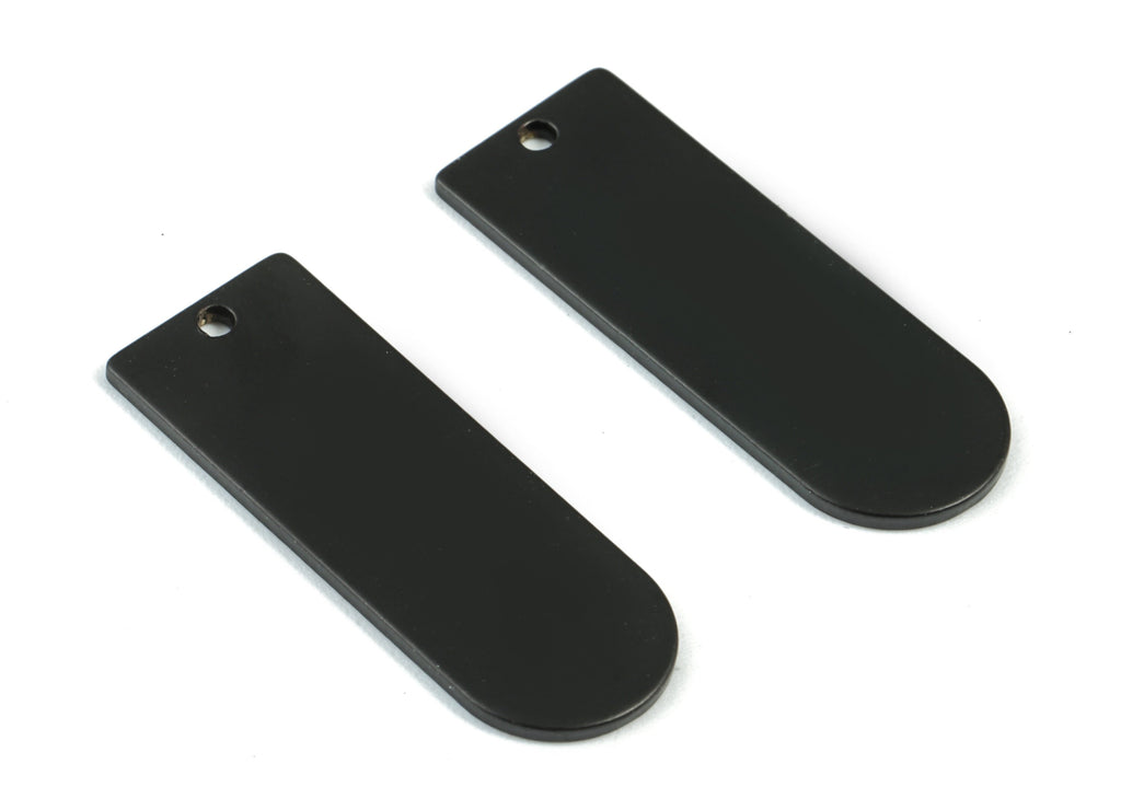 Black Long D Earring Charms - Matte Black Brass Long Oval Charms - Earring Findings - Jewelry Supplies - 26.32x9.5x0.99mm - PP1406B - DOMEDBAZAAR