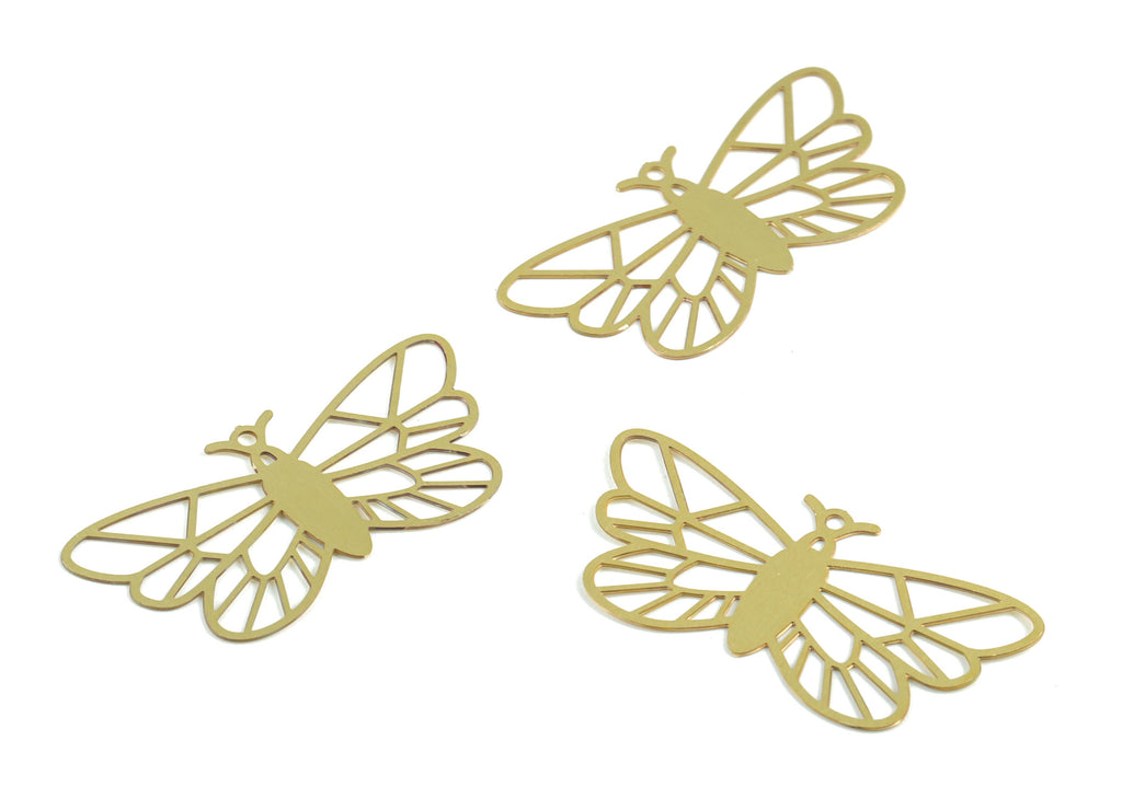 Brass Butterfly Earring Charms - Raw Brass Butterfly Charms - Jewelry Supplies - 31x15x0.3mm - JJC11927 - DOMEDBAZAAR