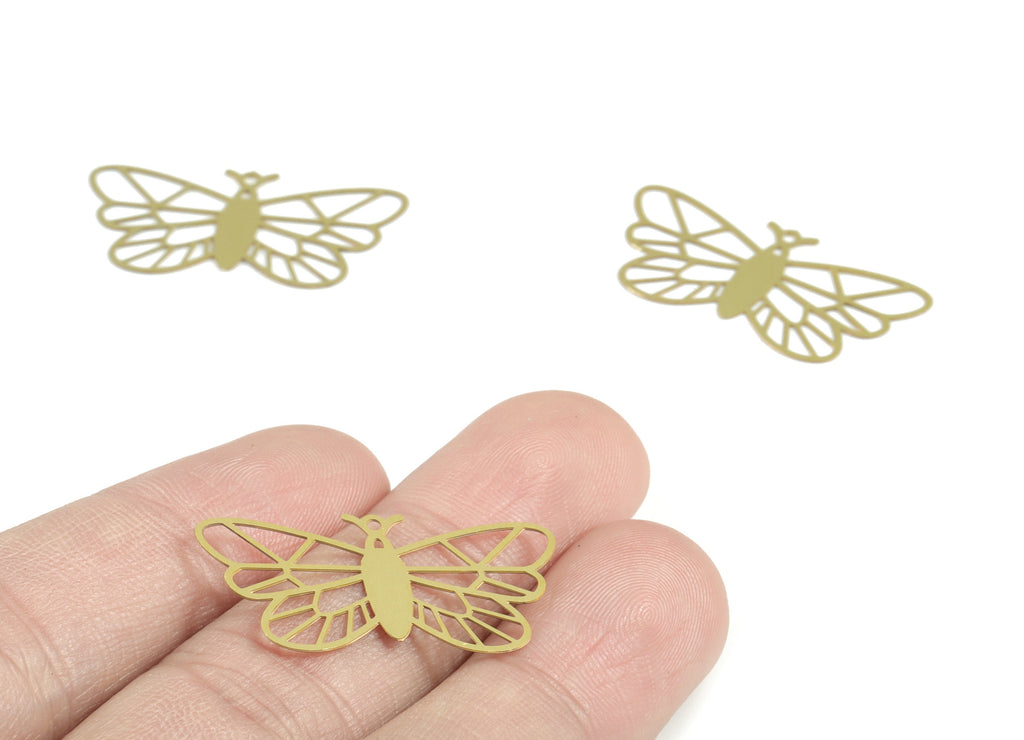 Brass Butterfly Earring Charms - Raw Brass Butterfly Charms - Jewelry Supplies - 31x15x0.3mm - JJC11927 - DOMEDBAZAAR