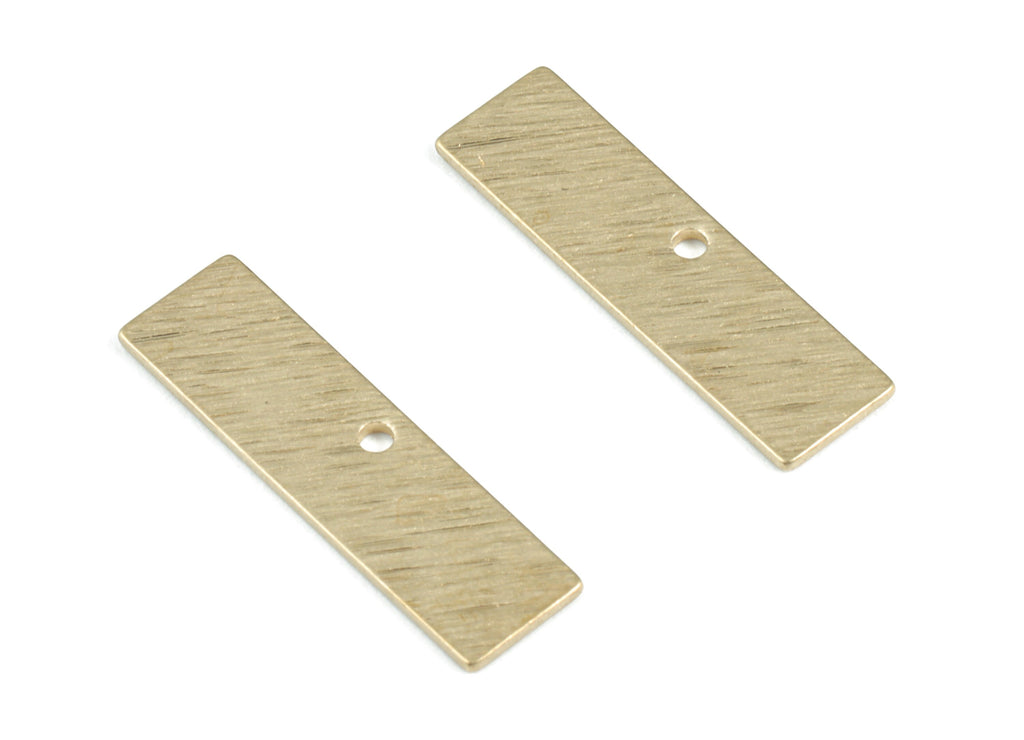 Brass Rectangle Textured Earring Charms - Raw Brass Rectangle Earrings - Earring Findings - Jewelry Supplies - 21.42x6.03x0.81mm - PP3610 - DOMEDBAZAAR