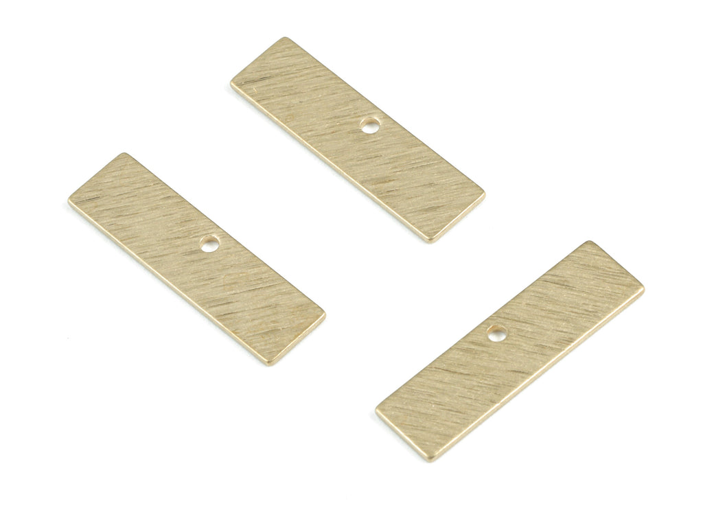 Brass Rectangle Textured Earring Charms - Raw Brass Rectangle Earrings - Earring Findings - Jewelry Supplies - 21.42x6.03x0.81mm - PP3610 - DOMEDBAZAAR