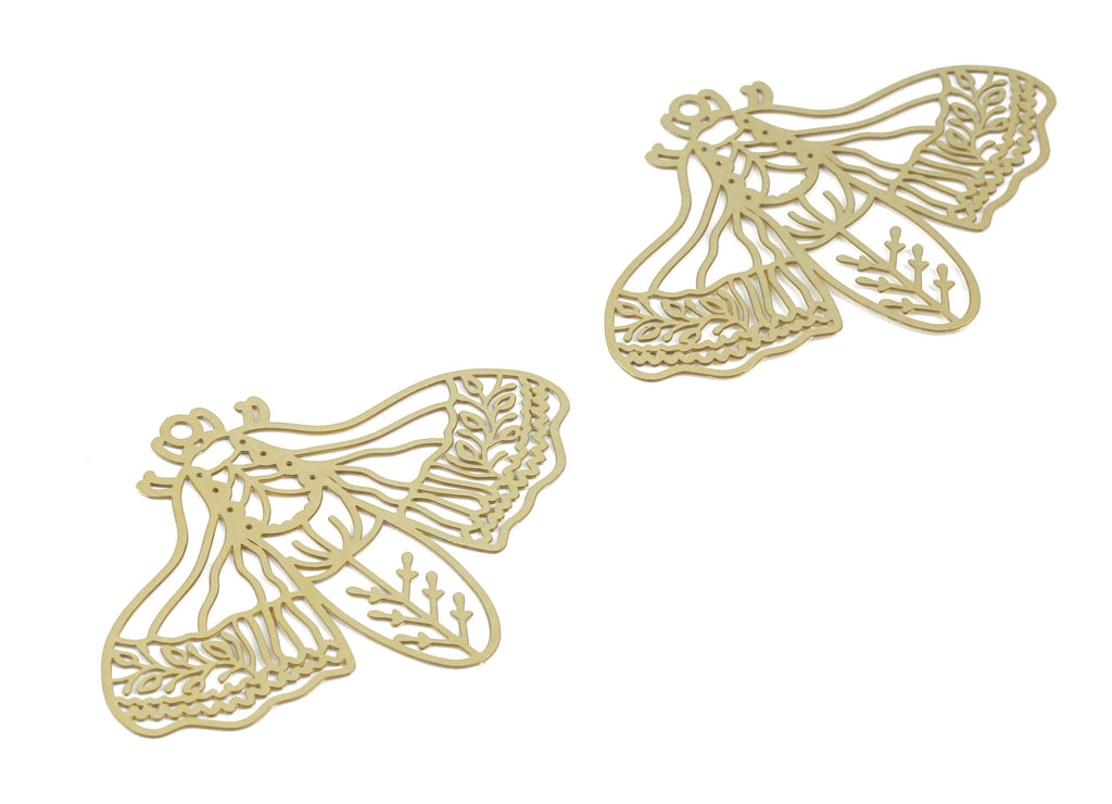 Brass Butterfly Earring Charms - Raw Brass Butterfly Pendant - Earring Findings - Jewelry Supplies - 44.46x31.82x0.28mm - JJB6525 - DOMEDBAZAAR