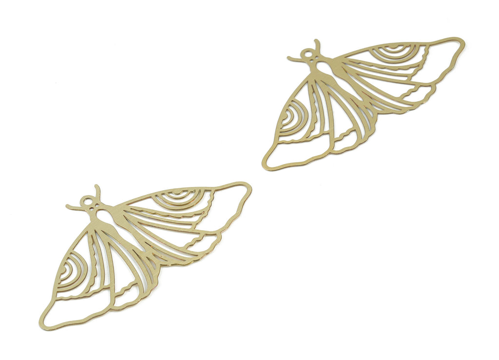 Brass Butterfly Earring Charms - Raw Brass Butterfly Pendant - Earring Findings - Jewelry Supplies - 49.37x27.43x0.29mm - JJB6522 - DOMEDBAZAAR