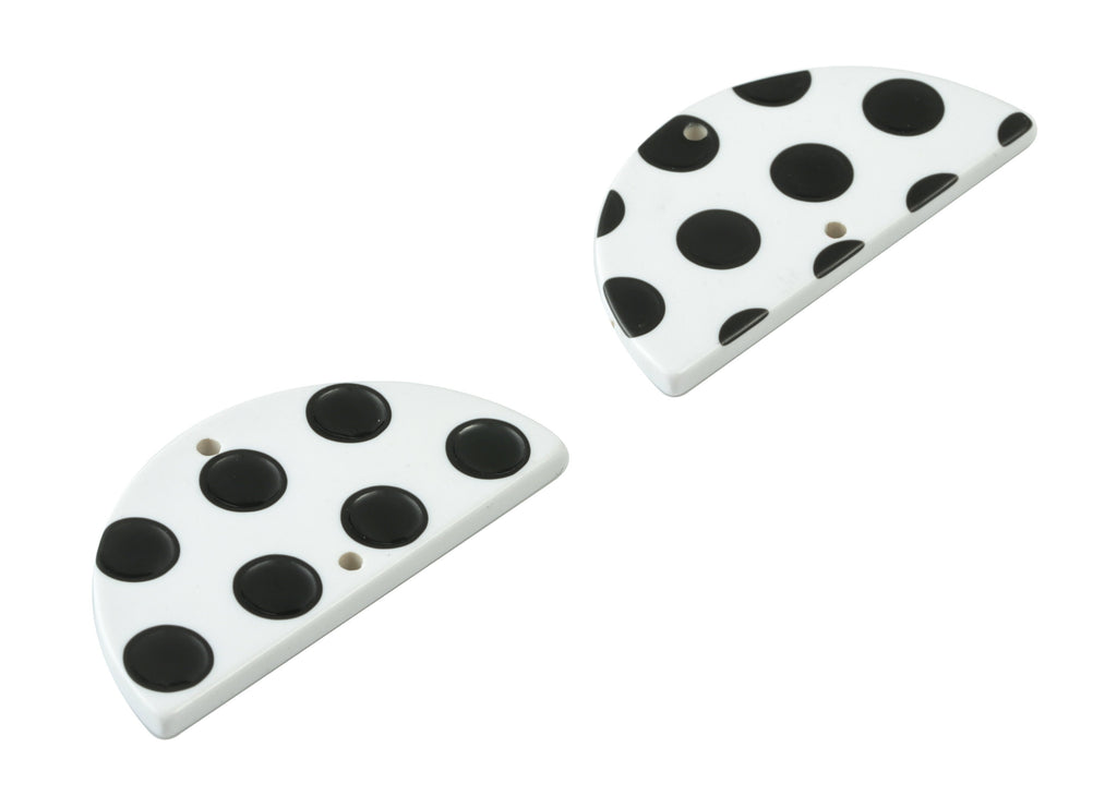 Acetate Semicircle Connectors - 2 Holes - Half Moon Earrings - Earring Findings - Color Code:A277 - 37.2x18.55x2.4mm - AC1794-A277 - DOMEDBAZAAR