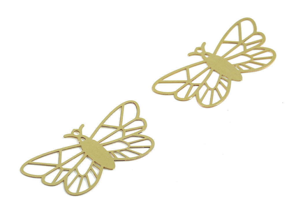 Brass Butterfly Earring Charms - Raw Brass Butterfly Charms - Jewelry Supplies - 31x15x0.3mm - JJC11927 - DOMEDBAZAAR