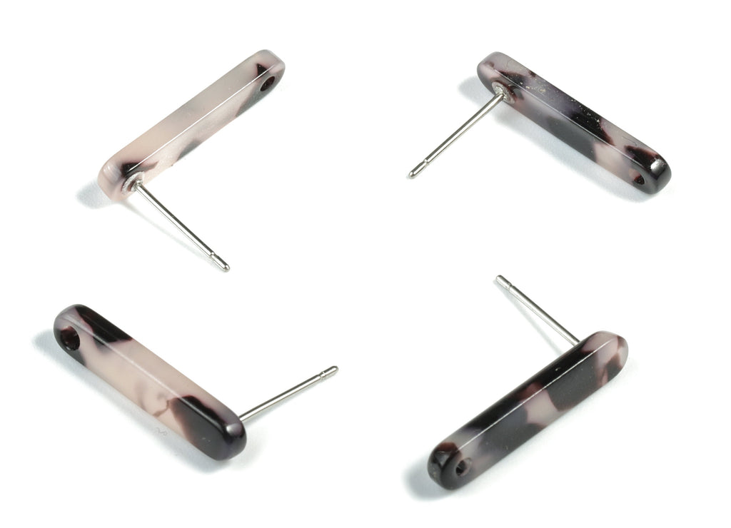 Acetate Stick Earring Post - Blonde Tortoise Shell Stud - Stick Earring Stud and Post - Color Code:A06 - 20.6x4.27x2.6mm - AC1577-A06 - DOMEDBAZAAR