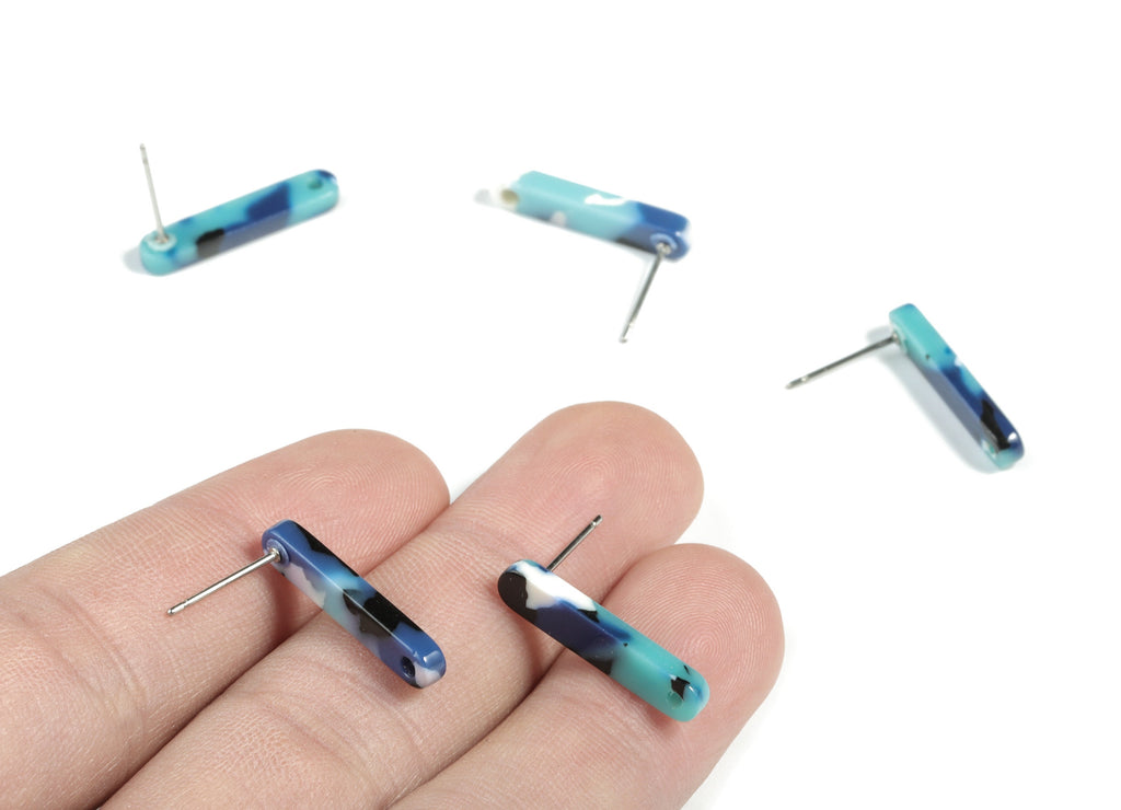 Acetate Stick Earring Post - Stick Earring Stud - Earring Post - Jewelry Supplies - Color Code: A16 - 20.6x4.27x2.6mm - AC1577-A16 - DOMEDBAZAAR