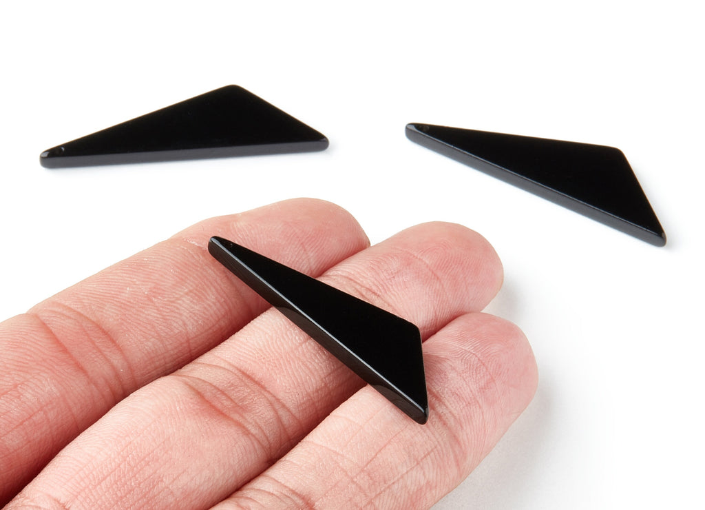 Acetate Acrylic Earring Charms - Triangle Shaped Acetate Acrylic Pendant - 1 Hole - Color Code:A66 - 40x11.44x2.68mm - AC1162E - DOMEDBAZAAR