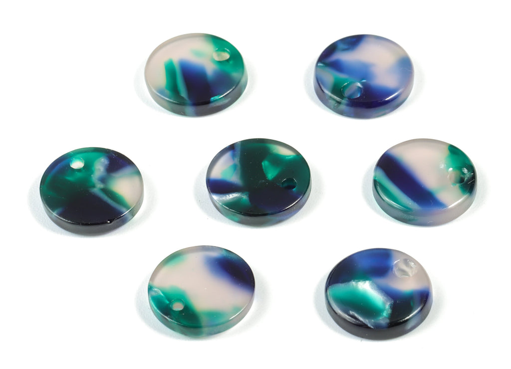 Acetate Acrylic Earring Charms - Round Acetate Earrings With 1 Hole - Color Code: A18 - Earring Findings - 11.82x11.82x2.6mm - AC1161-A18 - DOMEDBAZAAR