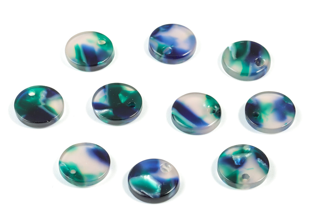 Acetate Acrylic Earring Charms - Round Acetate Earrings With 1 Hole - Color Code: A18 - Earring Findings - 11.82x11.82x2.6mm - AC1161-A18 - DOMEDBAZAAR