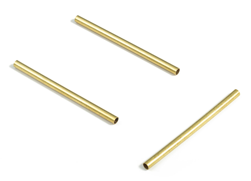 Raw Brass Tube - Brass Himmeli Tubes - DIY Tube - 50mmx3mm - PP1182 - DOMEDBAZAAR