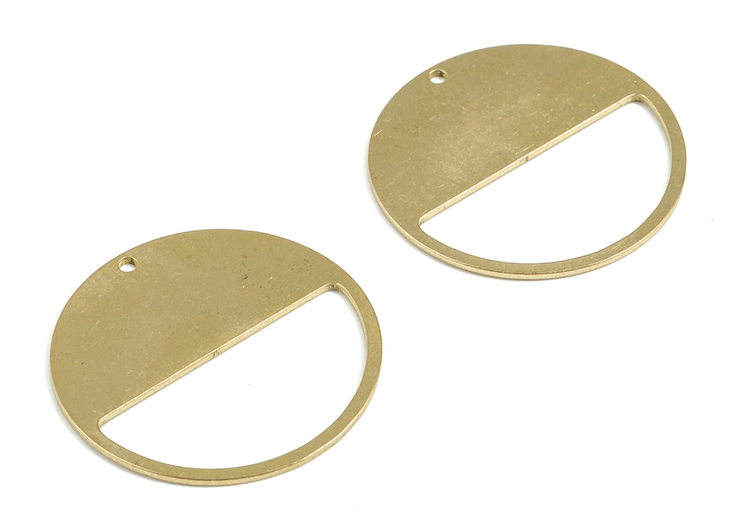 Personalized stamping blank - Brass Half Moon Earring Connector - Raw Brass Semi Circle Pendant  - 29.98x29.92x0.77mm - PPM3064 - DOMEDBAZAAR