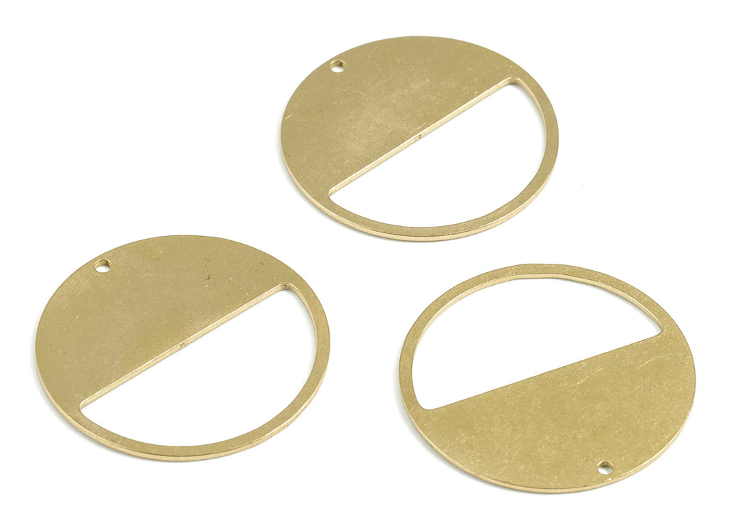 Personalized stamping blank - Brass Half Moon Earring Connector - Raw Brass Semi Circle Pendant  - 29.98x29.92x0.77mm - PPM3064 - DOMEDBAZAAR
